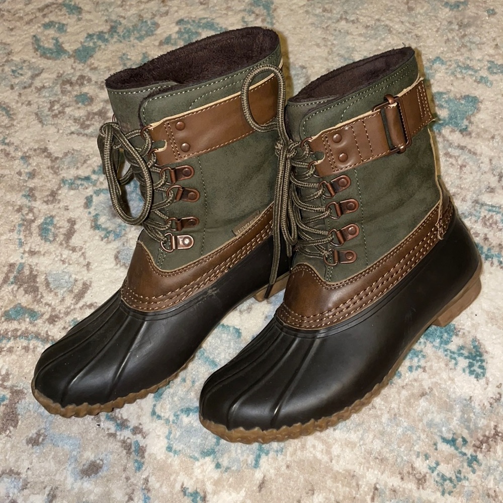 JAMBU JBU Duck Boot weather ready  green/brown